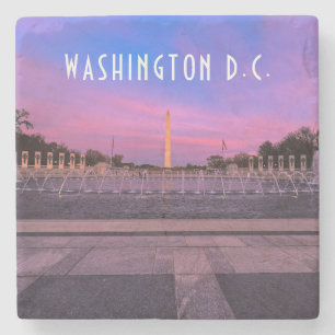 Dessous-de-verre En Pierre Monument de Washington au coucher du soleil