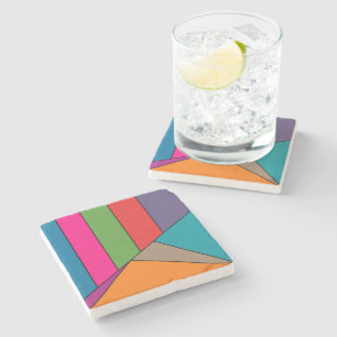 Dessous-de-verre En Pierre MOSAIC rayures triangles couleur III + vos idées