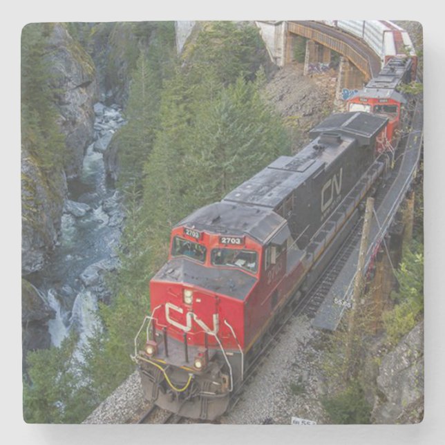 Dessous-de-verre En Pierre Moteur de train diesel classique (Devant)