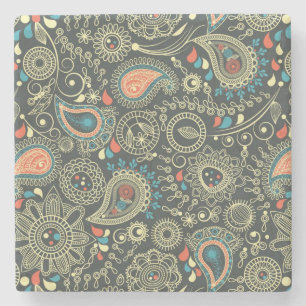 Dessous-de-verre En Pierre Motif 3 de Paisley