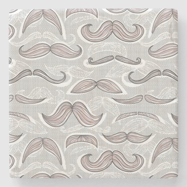 Dessous-de-verre En Pierre Motif à la mode de moustache (Devant)