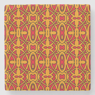 Dessous-de-verre En Pierre Motif à main orange et rouge