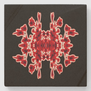 Dessous-de-verre En Pierre Motif Abstrait Black White Red Graphic