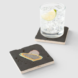 Dessous-de-verre En Pierre Motif abstrait de papaye et de pitaya