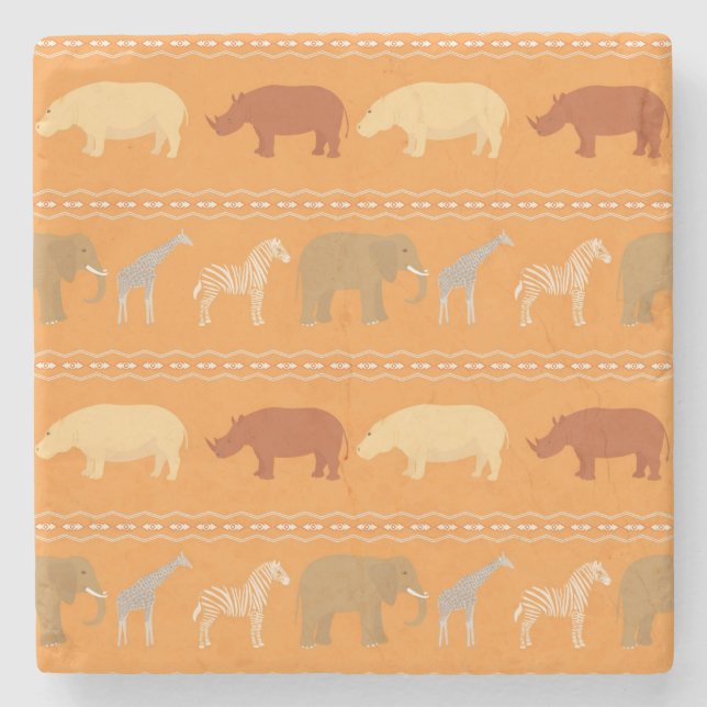 Dessous-de-verre En Pierre Motif africain (Devant)