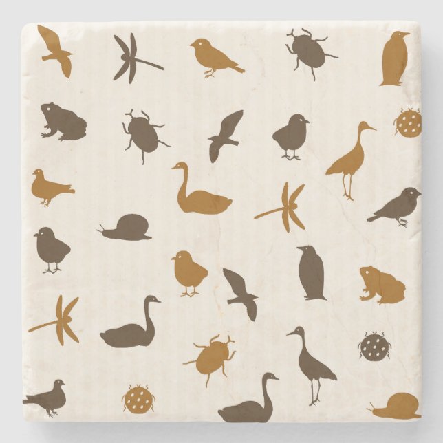 Dessous-de-verre En Pierre Motif animal 2 (Devant)