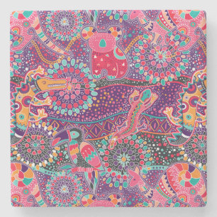 Dessous-de-verre En Pierre Motif animal de style ethnique