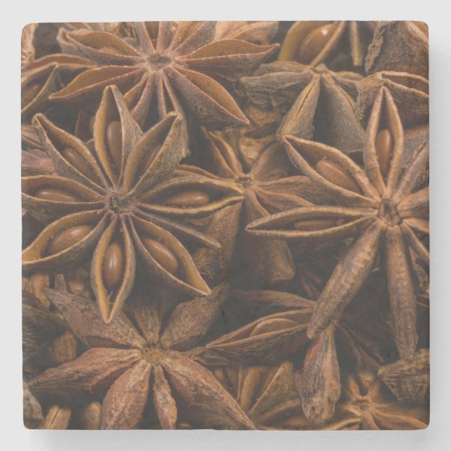 Dessous-de-verre En Pierre Motif Anise Stars (Devant)