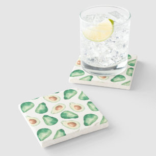 Dessous-de-verre En Pierre Motif Aquarelle Avocado