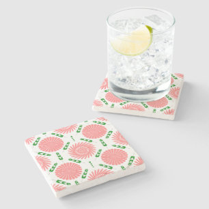 Dessous-de-verre En Pierre motif aux fleurs roses