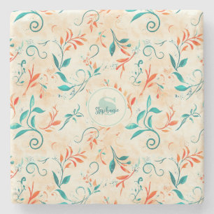 Dessous-de-verre En Pierre Motif blanc et blanc blanc et  blanc (2)