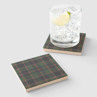 Dessous-de-verre En Pierre Motif carreaux classique bleu foncé rouge vert