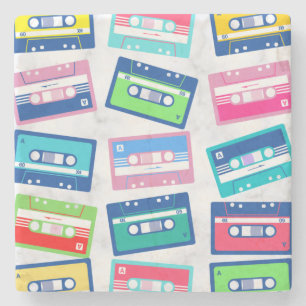 Dessous-de-verre En Pierre Motif de bande audio Vintage rétro