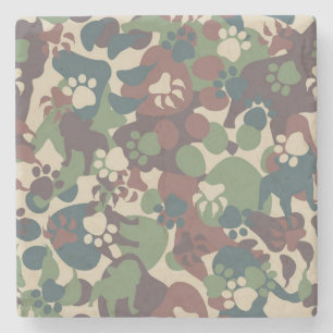 Dessous-de-verre En Pierre Motif de camouflage de chien