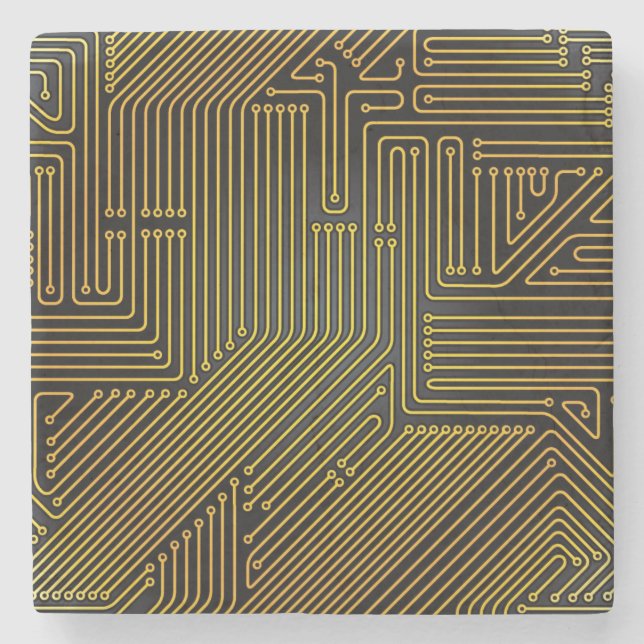 Dessous-de-verre En Pierre Motif de carte d'ordinateur (Devant)