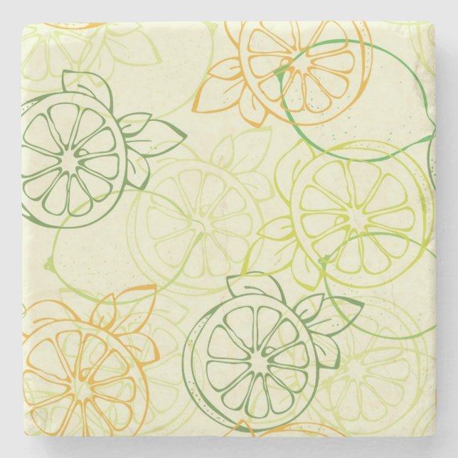 Dessous-de-verre En Pierre Motif de citron (Devant)