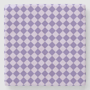 Dessous-de-verre En Pierre Motif de diamants de Checker Violet