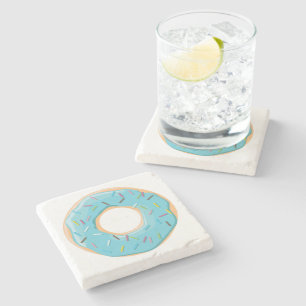 Dessous-de-verre En Pierre Motif de Donuts Colorés Rétro pour une Fête Amusan