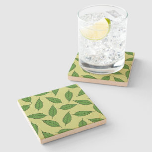 Dessous-de-verre En Pierre Motif De Feuilles, Motif De Feuilles, Feuilles De