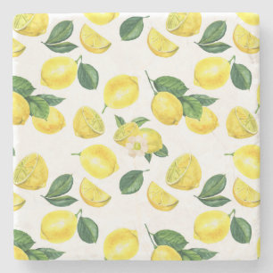 Dessous-de-verre En Pierre Motif de fruits aux citrons jaunes