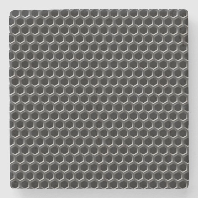 Dessous-de-verre En Pierre Motif de grille en métal - arrière - plan (Devant)
