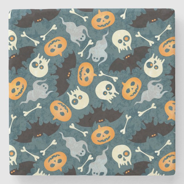 Dessous-de-verre En Pierre Motif de Halloween (Devant)