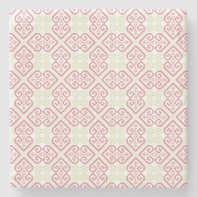 Dessous-de-verre En Pierre motif de la broderie de croix vintage (Devant)