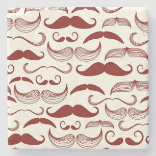 Dessous-de-verre En Pierre Motif de moustache, rétro style 3