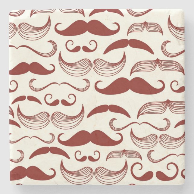 Dessous-de-verre En Pierre Motif de moustache, rétro style 3 (Devant)