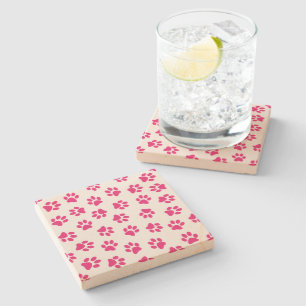 Dessous-de-verre En Pierre Motif De Pailles, Paniers De Chien, Pailles Roses