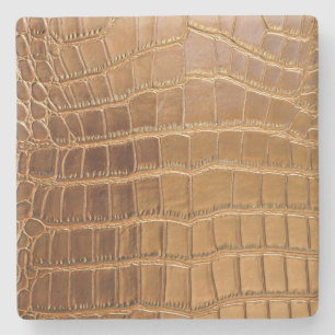 Dessous-de-verre En Pierre Motif de peau d'animal de cuir de crocodile de