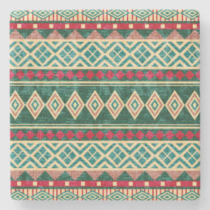 Dessous-de-verre En Pierre Motif de style africain géométrique Abstrait
