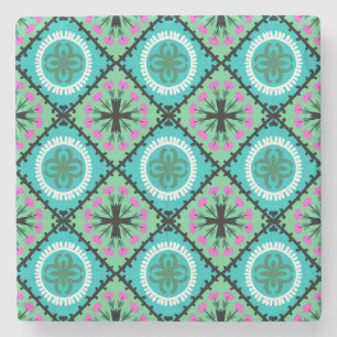 Dessous-de-verre En Pierre Motif de Suzani avec des motifs d'Ouzbékistan et