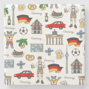 Dessous-de-verre En Pierre Motif de symboles de l'Allemagne  