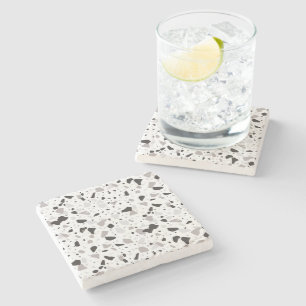 Dessous-de-verre En Pierre Motif de Terrazzo monochromatique