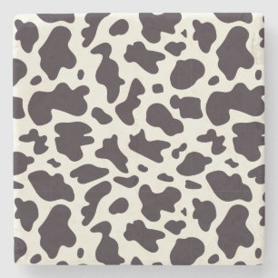 Dessous-de-verre En Pierre Motif de vache noir et blanc Imprimer