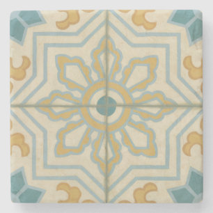 Dessous-de-verre En Pierre Motif décoratif de tuile de Vieux Monde