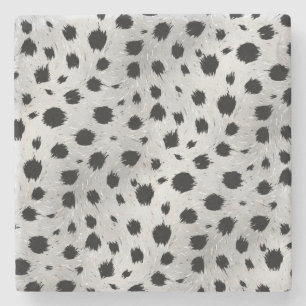 Dessous-de-verre En Pierre Motif des points Dalmatiens noirs et blancs