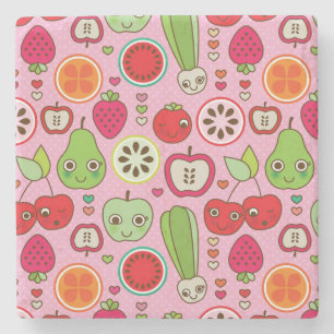 Dessous-de-verre En Pierre motif d'illustration de cuisine de fruit