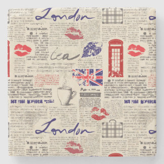 Dessous-de-verre En Pierre Motif du journal londonien