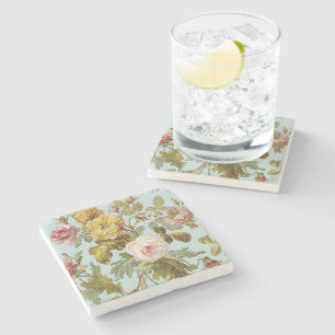 Dessous-de-verre En Pierre Motif élégant Shabby Chic Rose Rose
