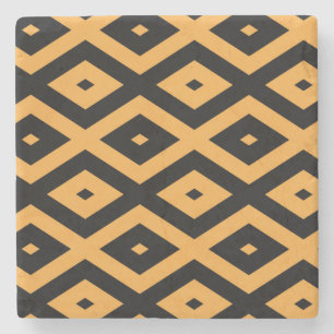 Dessous-de-verre En Pierre Motif en diamant jaune et noir