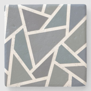 Dessous-de-verre En Pierre Motif en mosaïque gris bleu