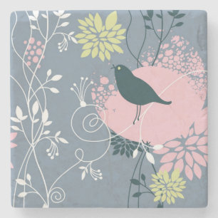 Dessous-de-verre En Pierre Motif floral 10