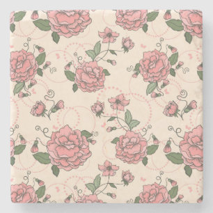 Dessous-de-verre En Pierre Motif floral 5