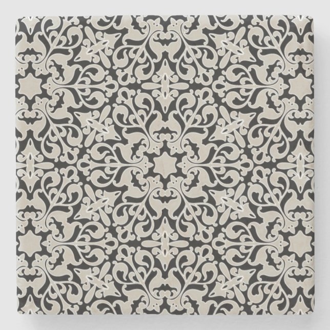 Dessous-de-verre En Pierre Motif floral arabe (Devant)