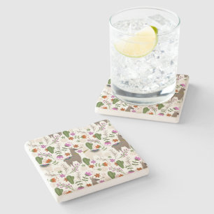 Dessous-de-verre En Pierre Motif floral de cactus d'alpaga Amateur d'animaux
