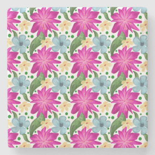 Dessous-de-verre En Pierre Motif floral sans couture Répétition de fleurs à