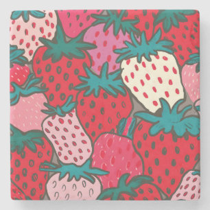 Dessous-de-verre En Pierre Motif Fraise