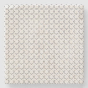 Dessous-de-verre En Pierre Motif géométrique beige islamique
